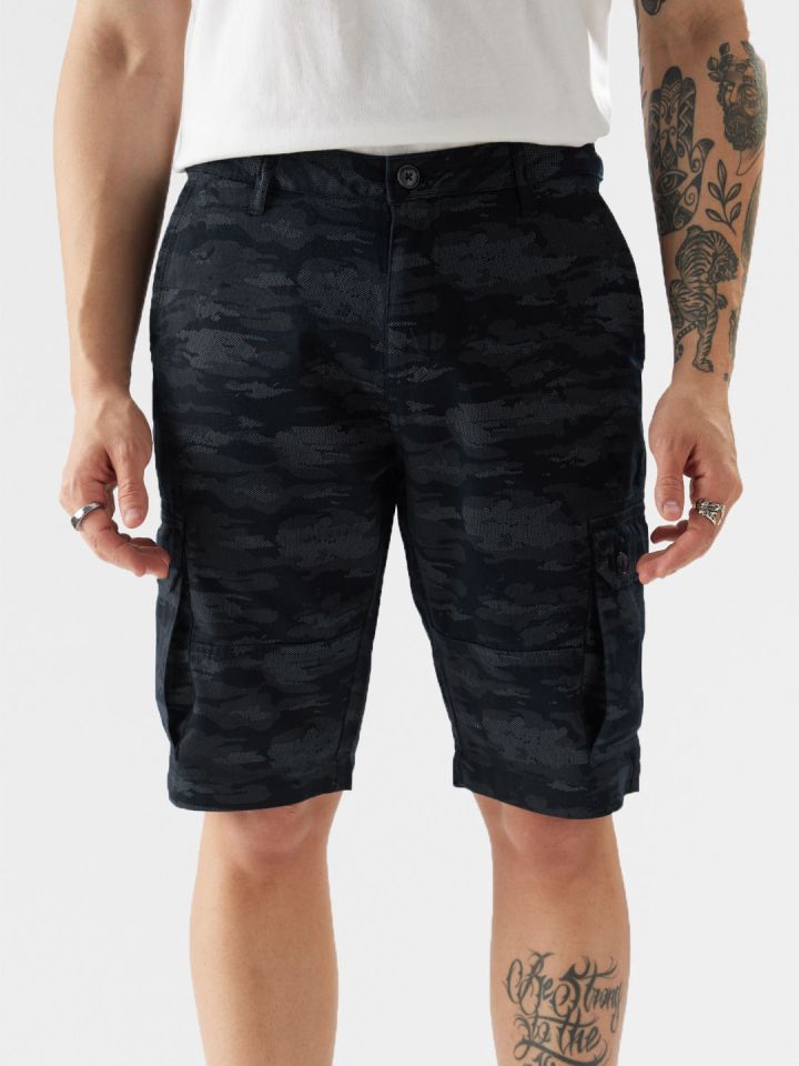 Mens black camo cargo shorts 2025