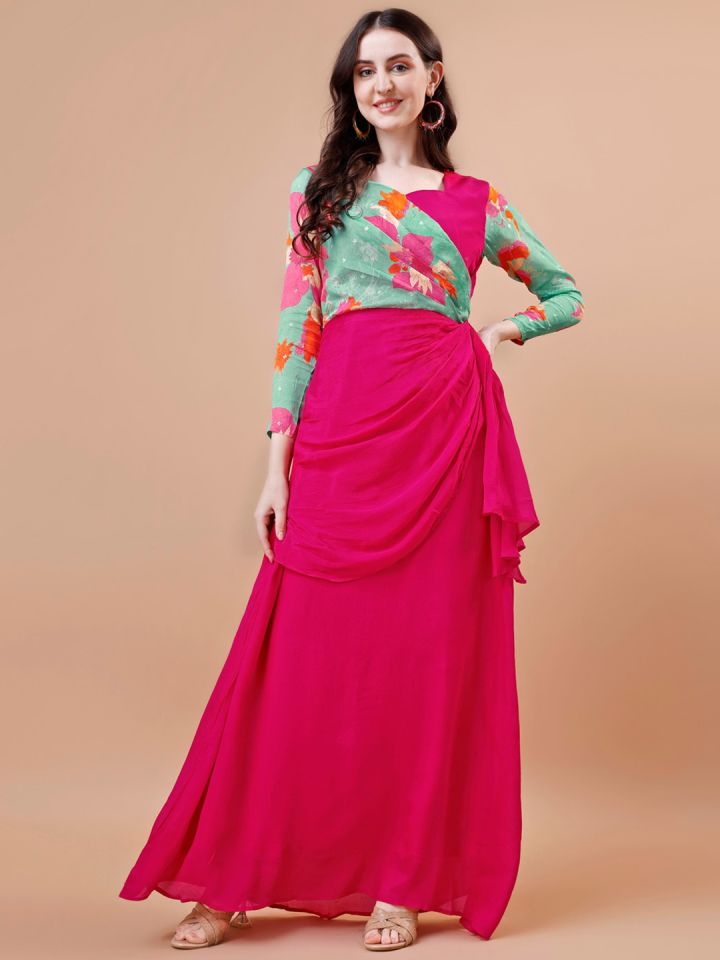 Indo western dresses discount for womens myntra