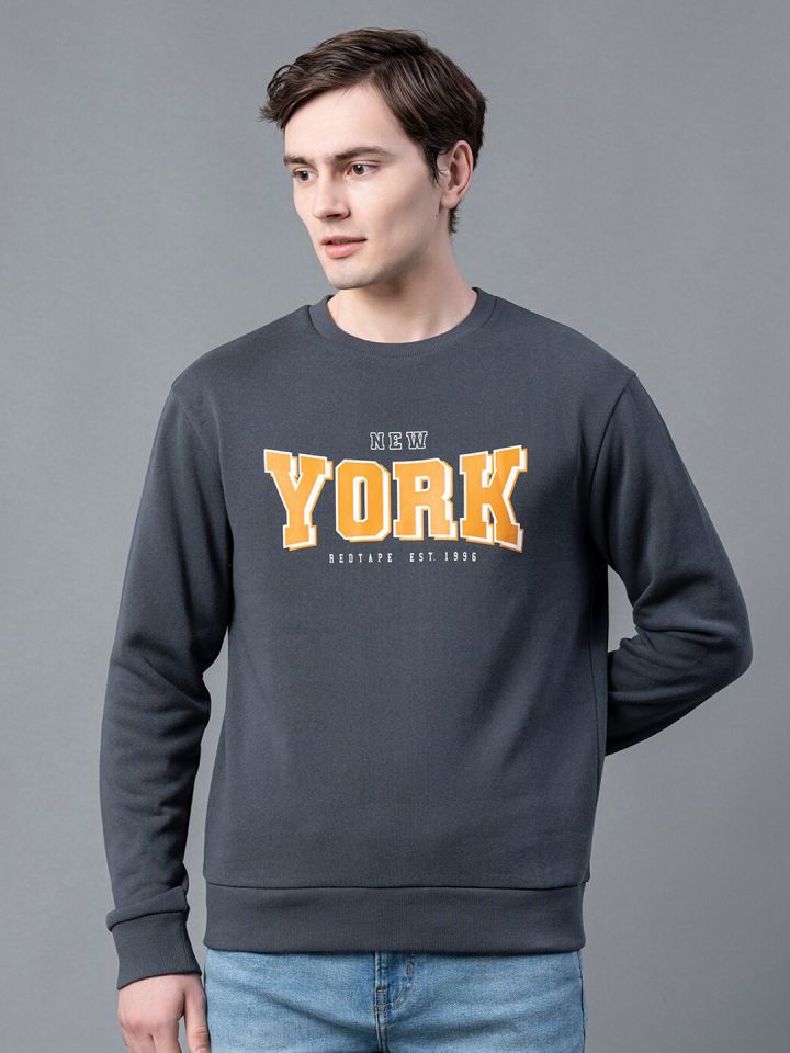 Buy Red Tape Typography Printed Round Neck Cotton Pullover