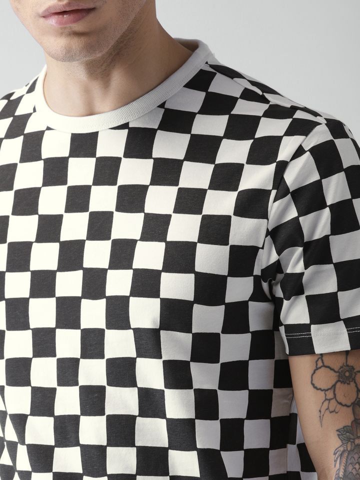 Checkerboard t shirt mens clearance