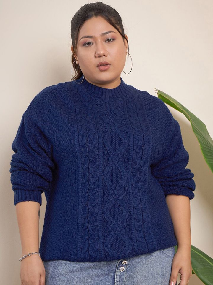 Curvy cheap cable sweater
