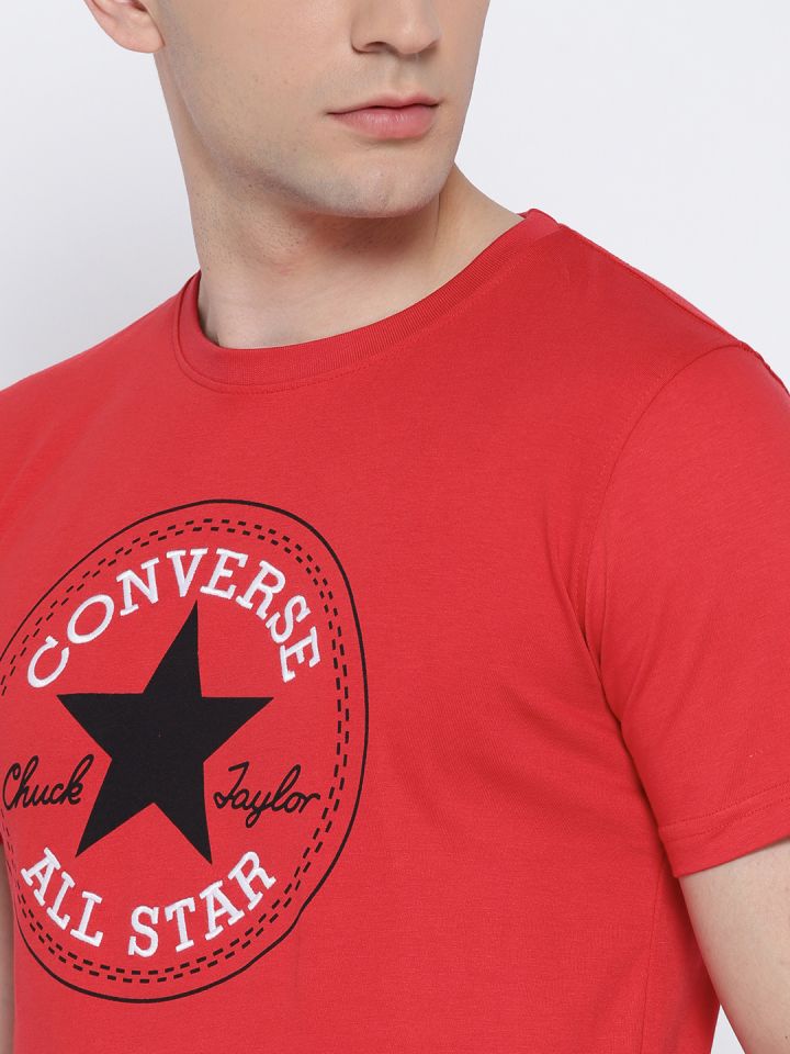 Converse Men Red Printed Round Neck T shirt
