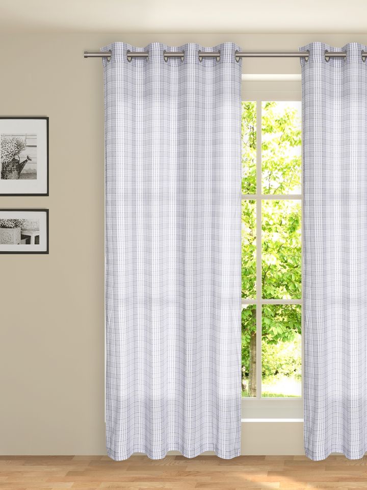 Buy Rosara Home Russet Striped Single Eyelet Door Curtain