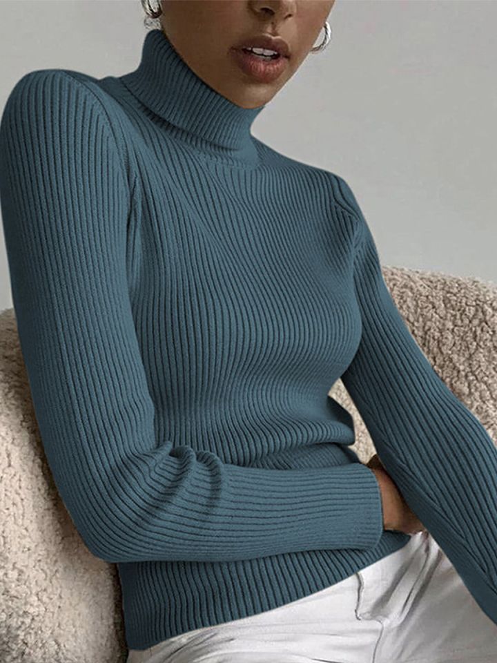 Buy LULU SKY Vertical Stripes Turtle Neck Top Tops for Women