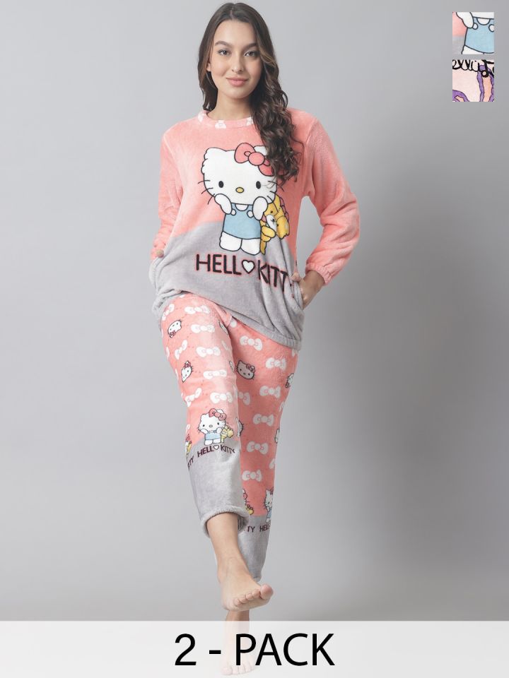 Ladies hello kitty pyjamas discount