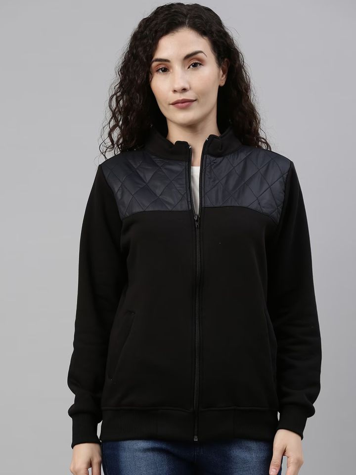 Campus sutra sales black quilted jacket