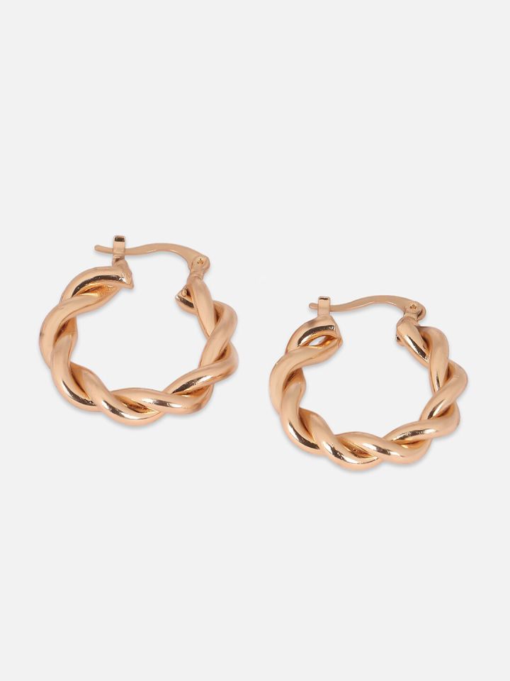 Buy FOREVER 21 Gold Plated Hoop Earrings Earrings for Women