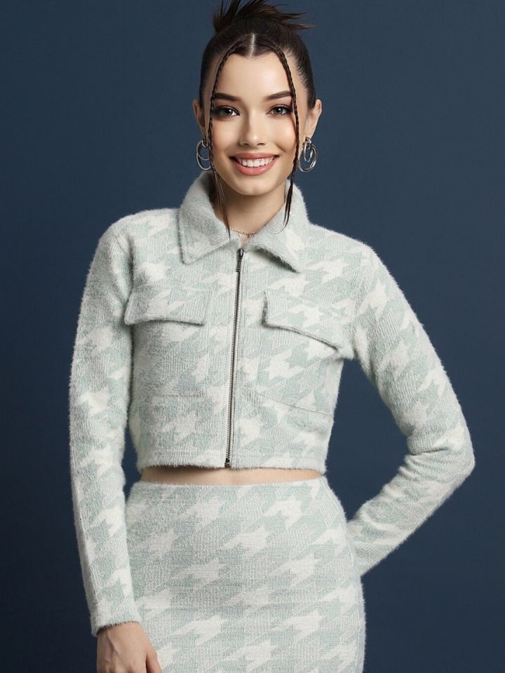 Buy FOREVER 21 Women Grey Open Front Jacket Jackets for Women