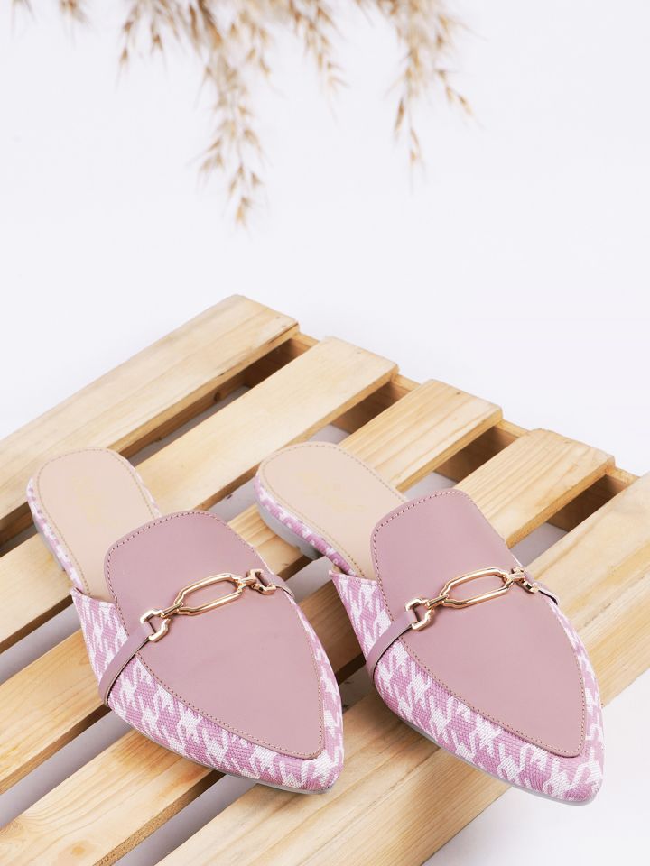 Buy Try Me Women Pink Ethnic Mules Flats Flats for Women