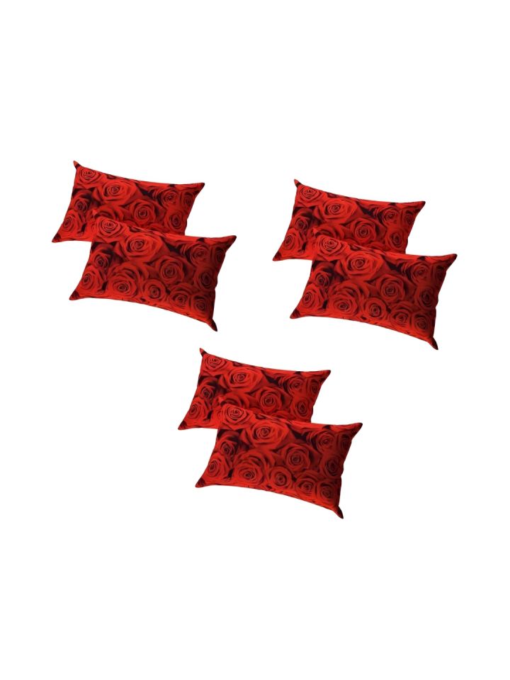 Buy Supreme Home Collective Red 6 Pieces Floral Pure Cotton