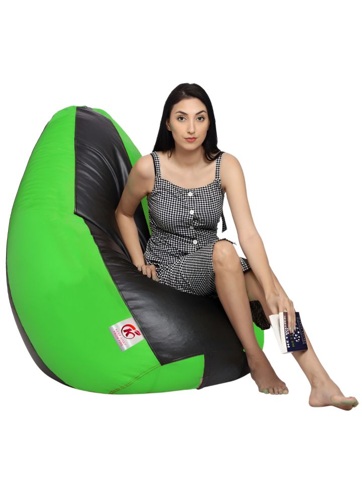 Coaster Shine Green Black Colourblocked 3 XL Body Bean Bag Cover
