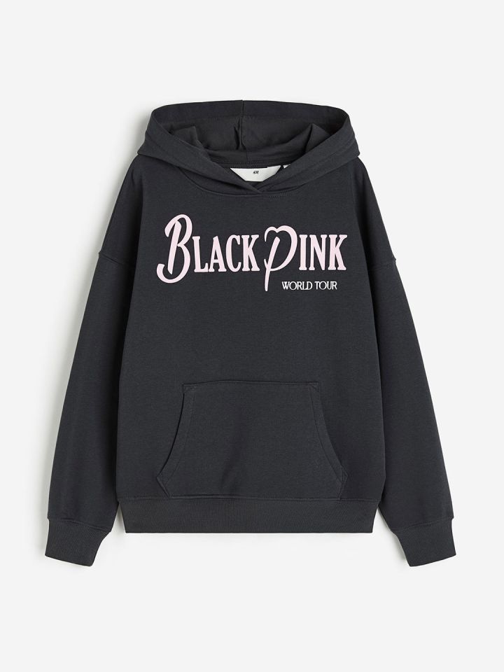 H M Girls Oversized Printed Hoodie