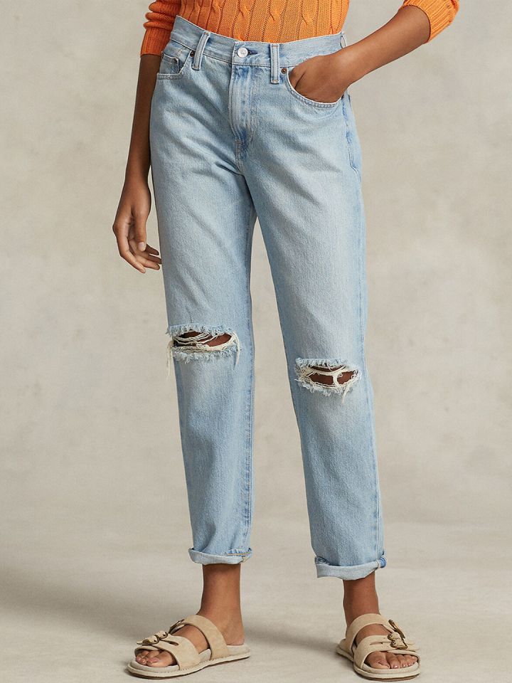Polo top ripped jeans