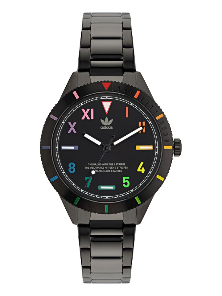 Adidas black online and gold watch