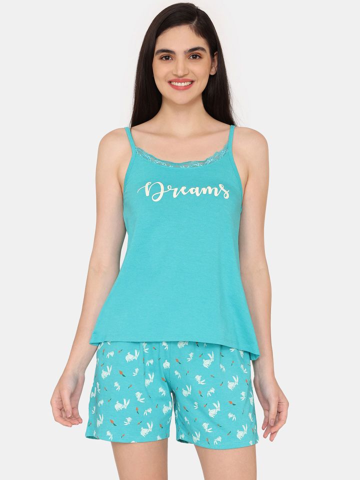 Buy Rosaline By Zivame Women Blue Blue Night Suit Night Suits