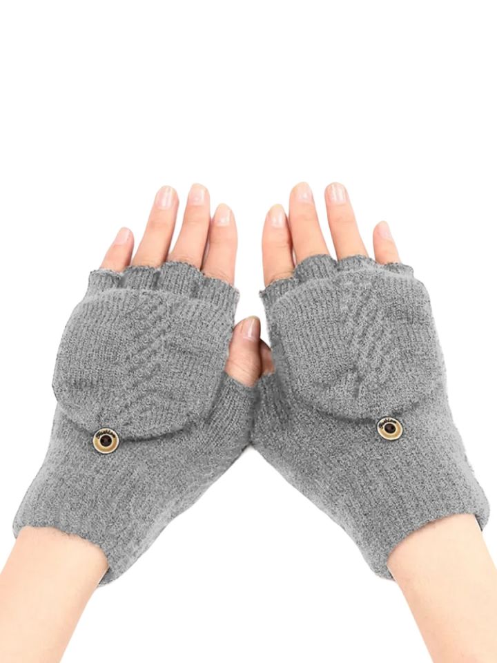 TIPY TIPY TAP Girls Half Finger Woolen Gloves With Attached Hood
