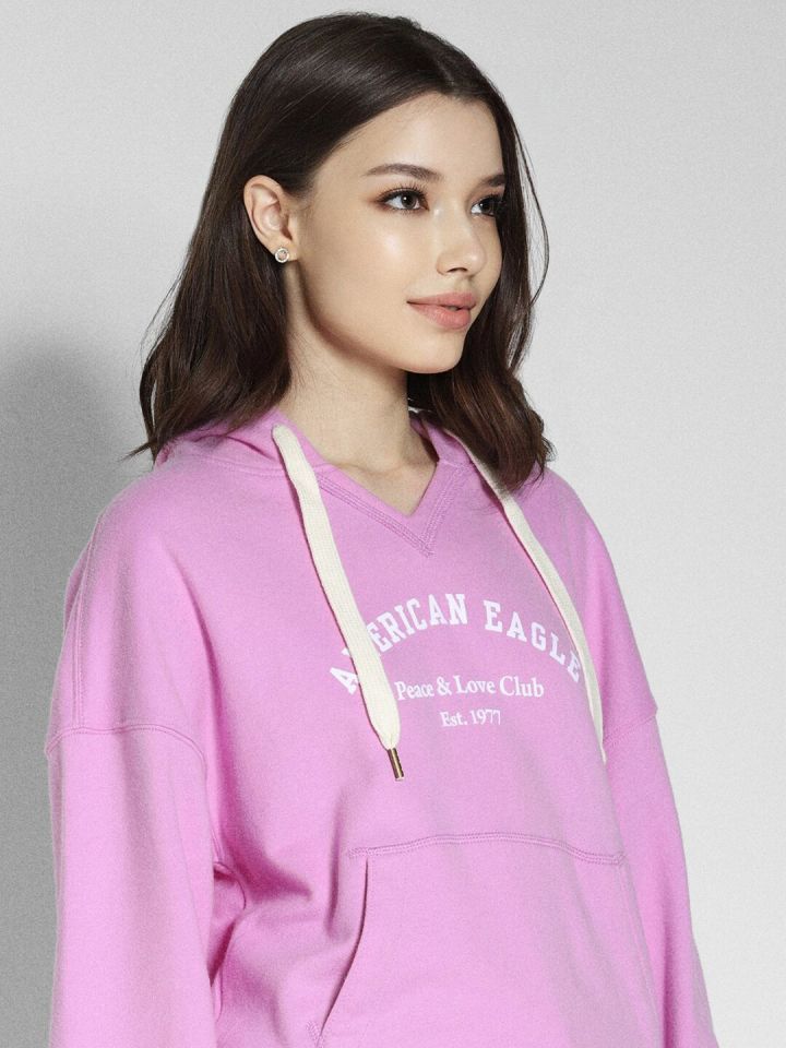 Buy AMERICAN EAGLE OUTFITTERS Typography Printed Hooded Pullover