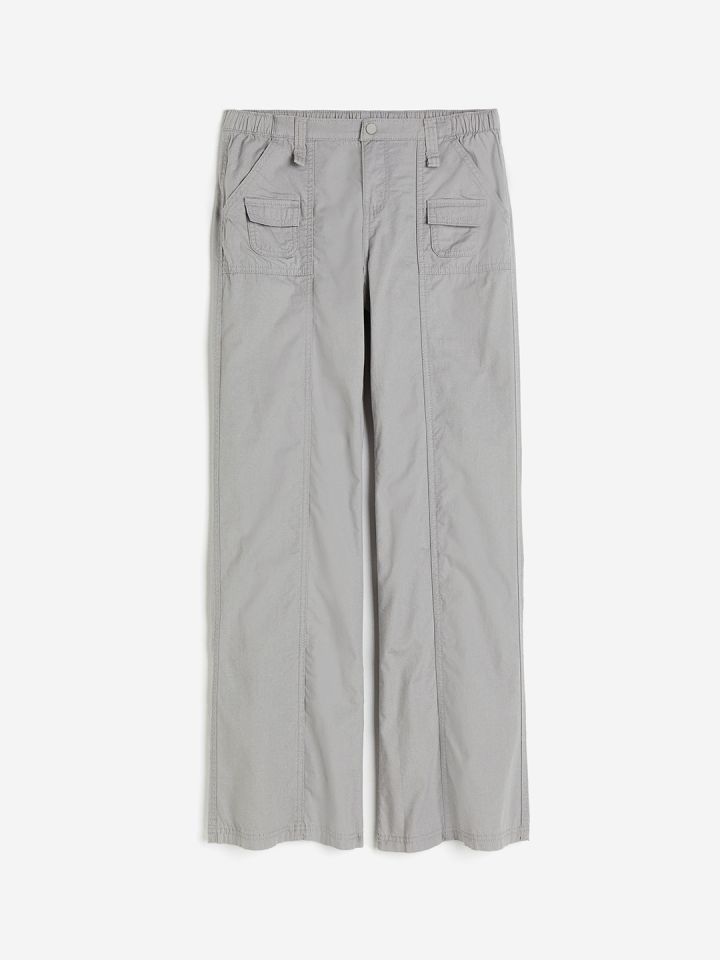 Buy H&M Women Pure Cotton Canvas Cargo Trousers - Trousers for Women  26391210