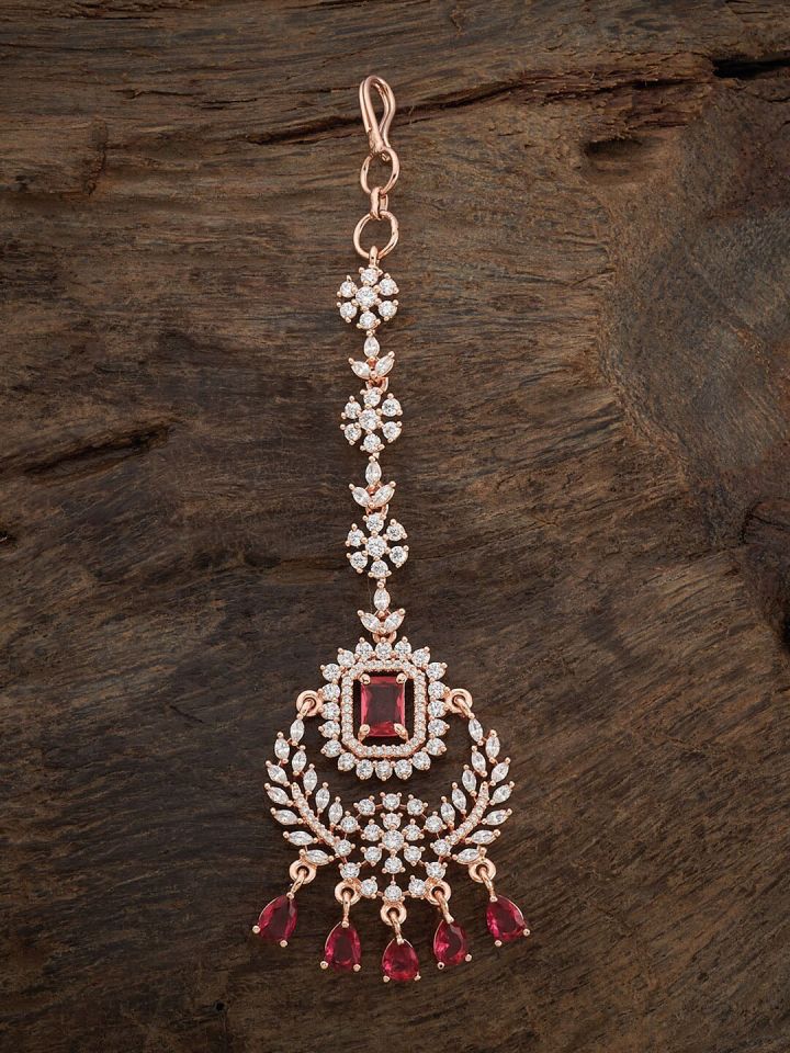 Rose gold store maang tikka