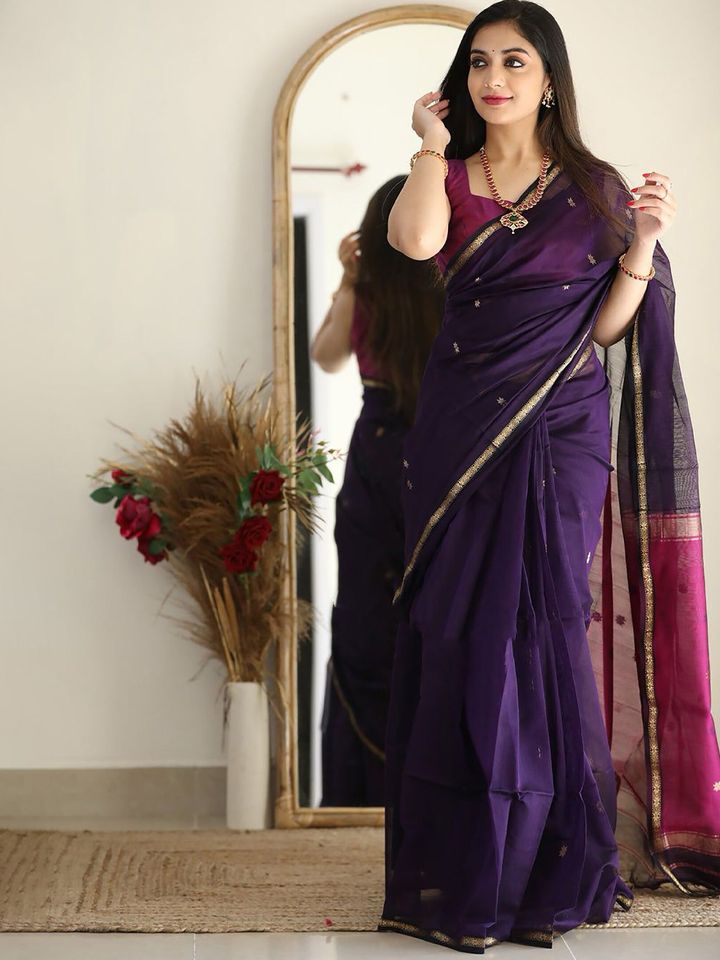 Buy KALINI Silk Blend Kanjeevaram Saree Sarees for Women