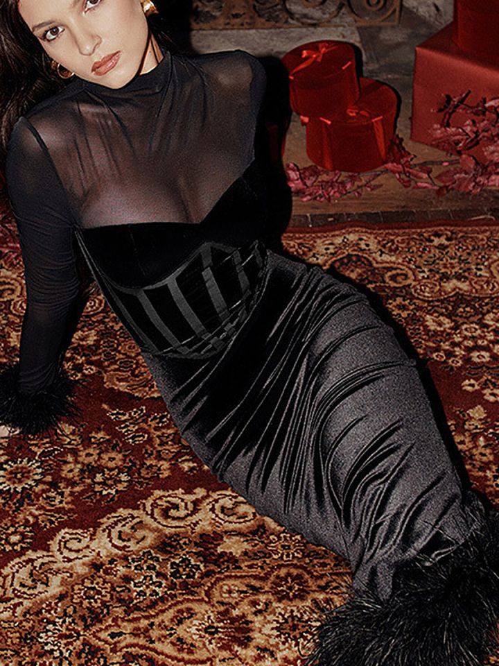 Hit The Spot Black Fringe Midi Dress, Medium - The Mint Julep Boutique | Women's Boutique Clothing