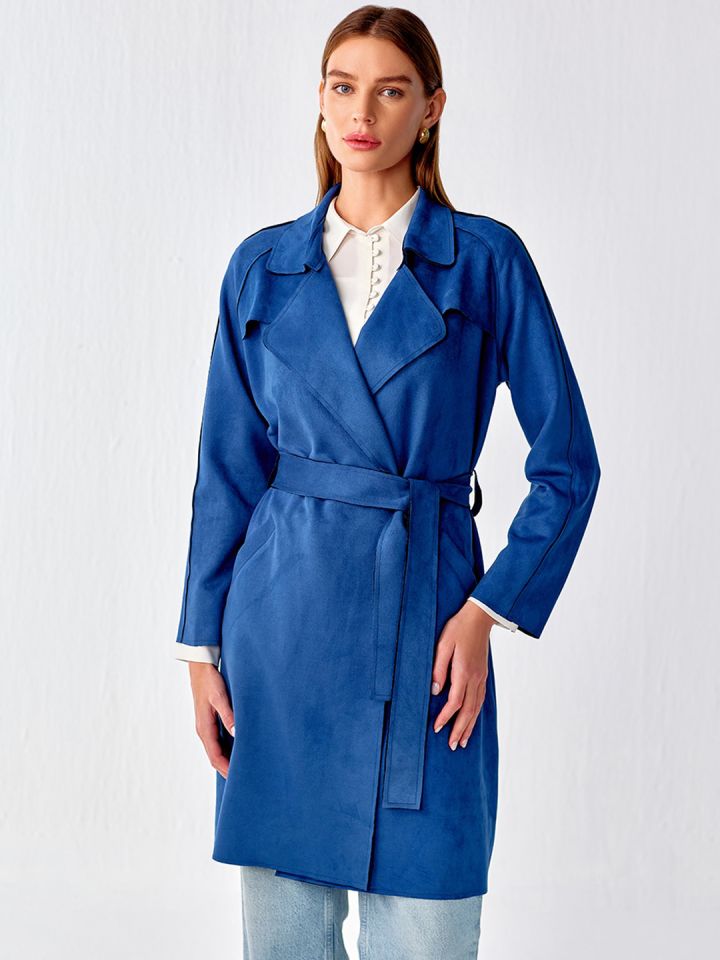 Lapel collar cheap trench coat