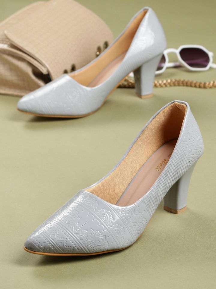 Block pointed cheap toe heels