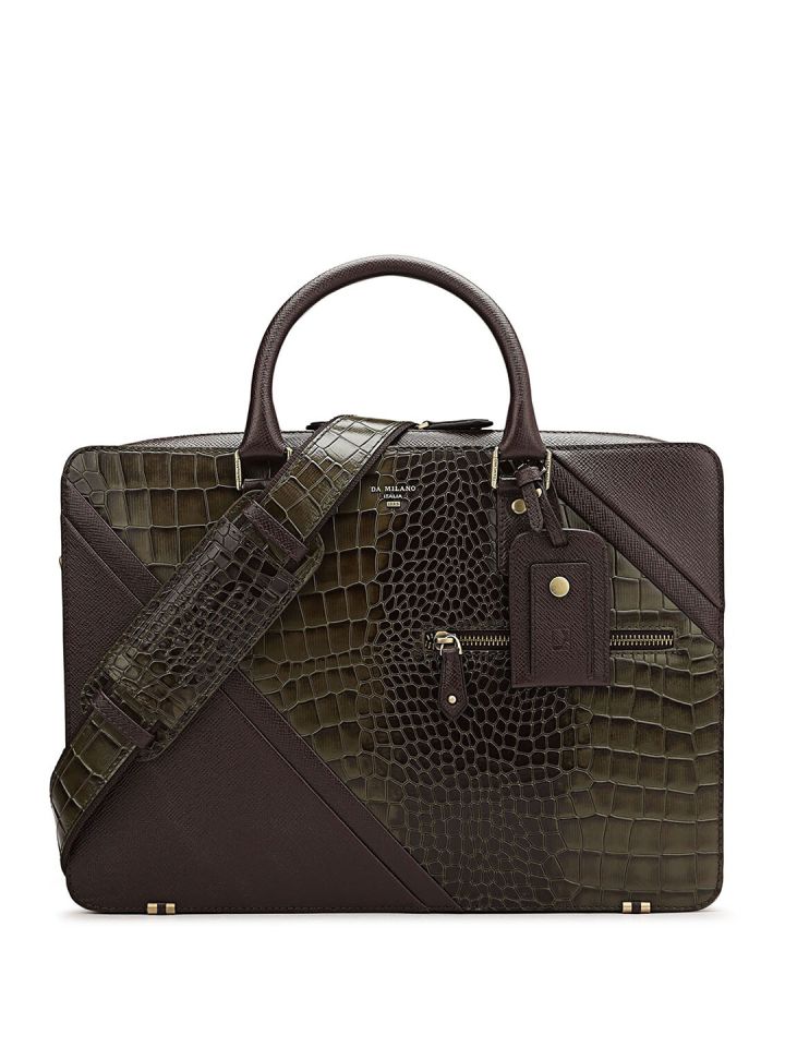 Da milano leather laptop bag online