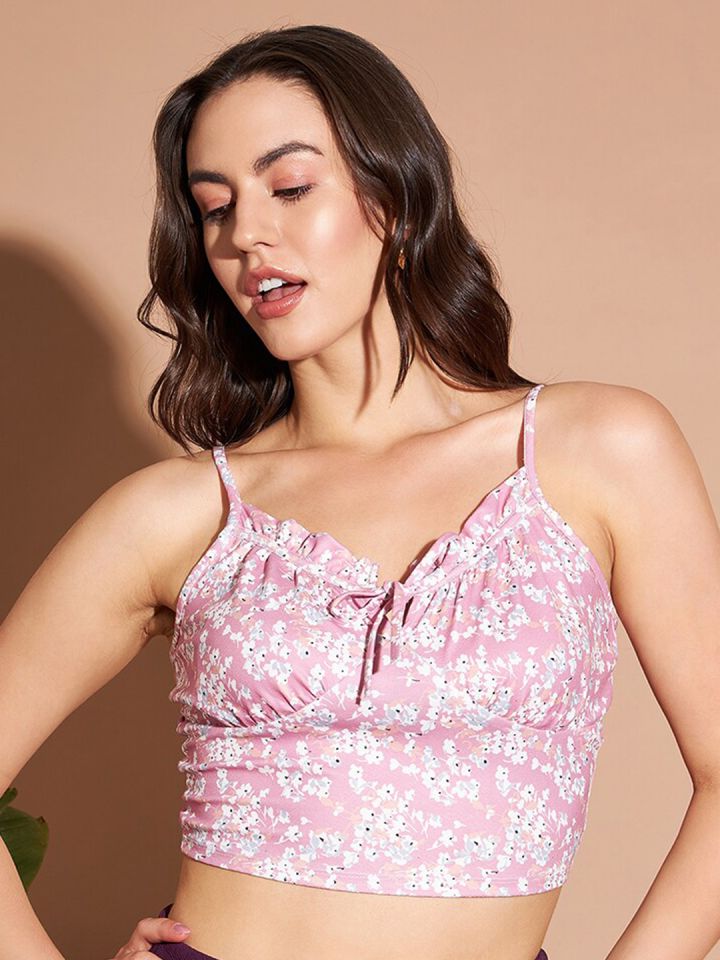Buy Marie Claire Pink & White Floral Printed Shoulder Straps