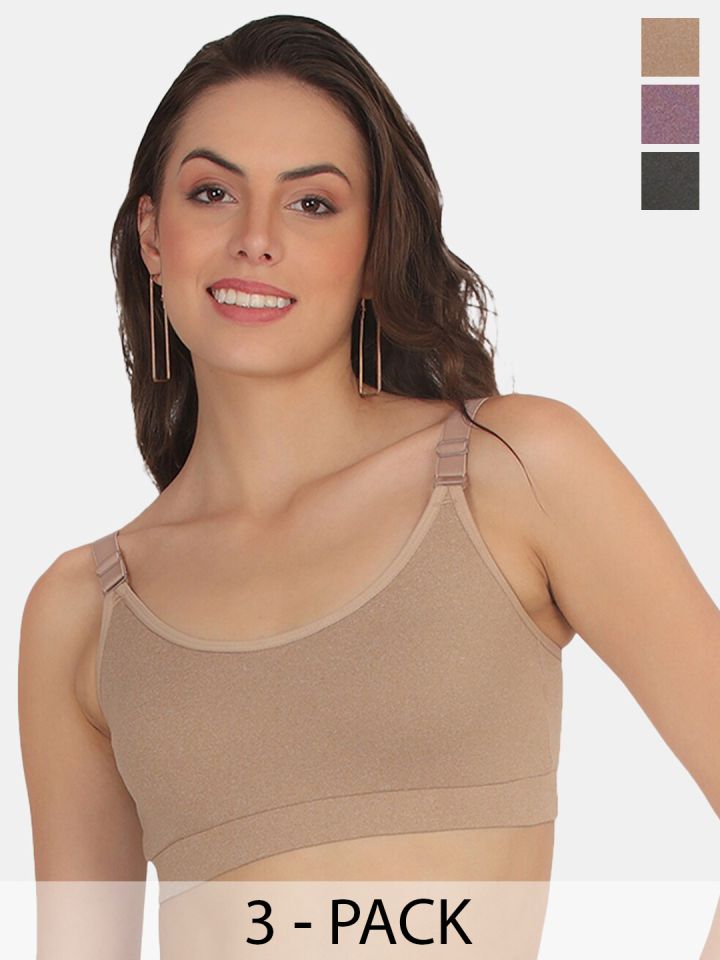 Buy POOJA RAGENEE Pack Of 3 Full Coverage T Shirt Bra All Day Comfort - Bra  for Women 26685748