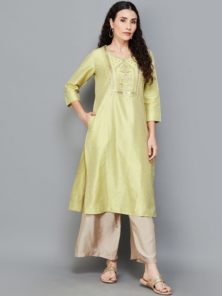 Melange embroidered kurta new arrivals
