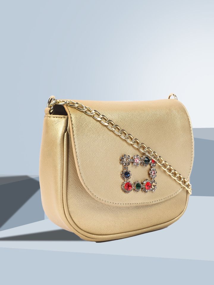 Buy Carlton London Embellished PU Sling Bag Handbags for Women