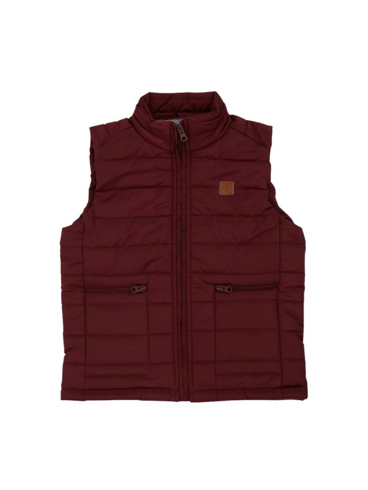 Buy Gini And Jony Boys Maroon Sleeveless Fashion Jacket Jackets