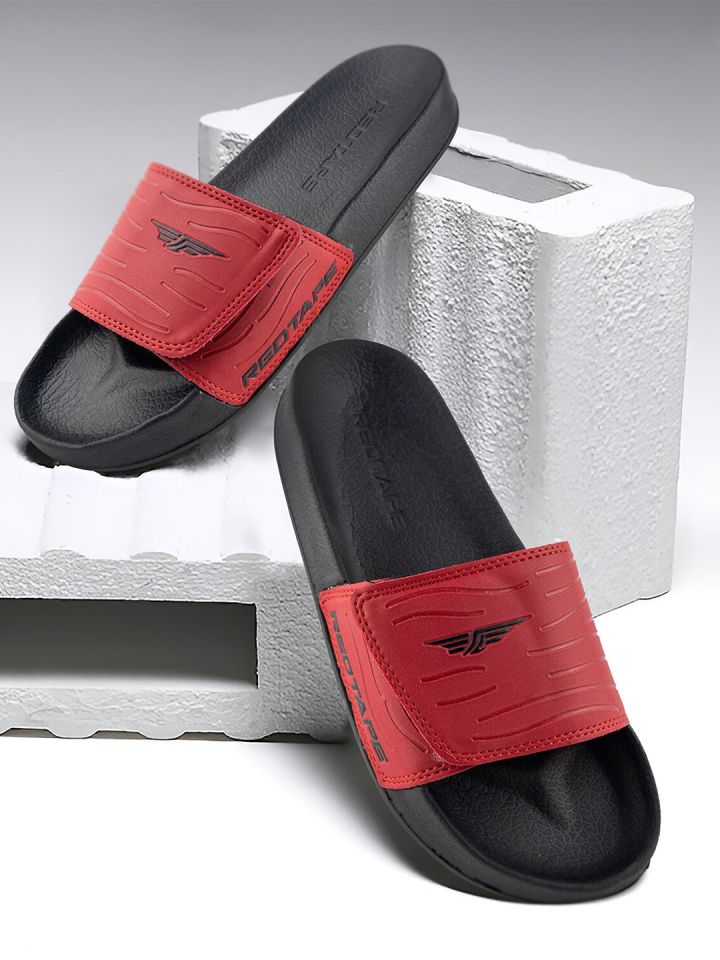 Buy Red Tape Men Red Sliders Flip Flops for Men 26733576 Myntra