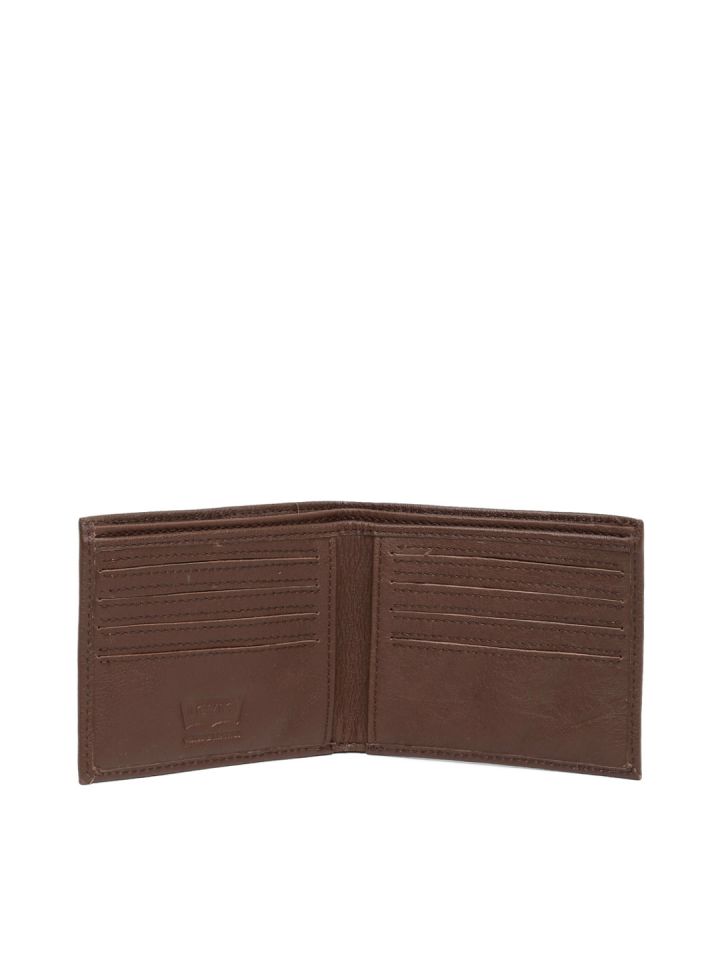 levi's leather brown men's wallet