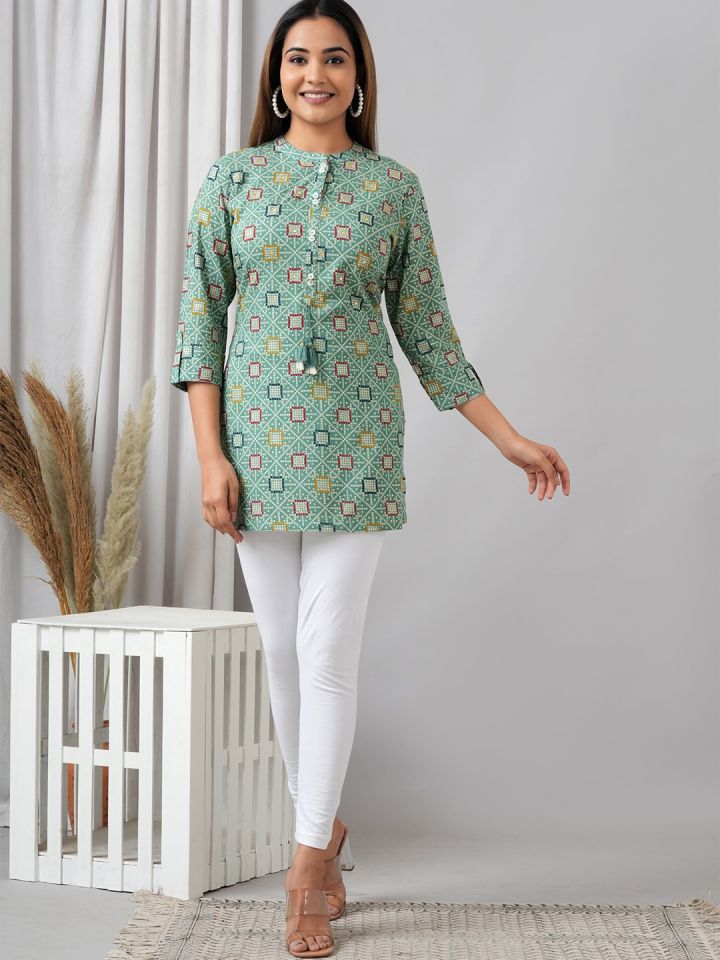 HERE NOW Ethnic Motifs Printed Liva Kurti
