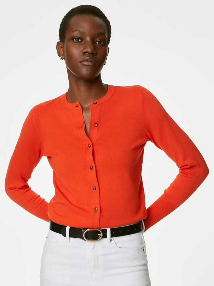 Womens orange cardigan hotsell