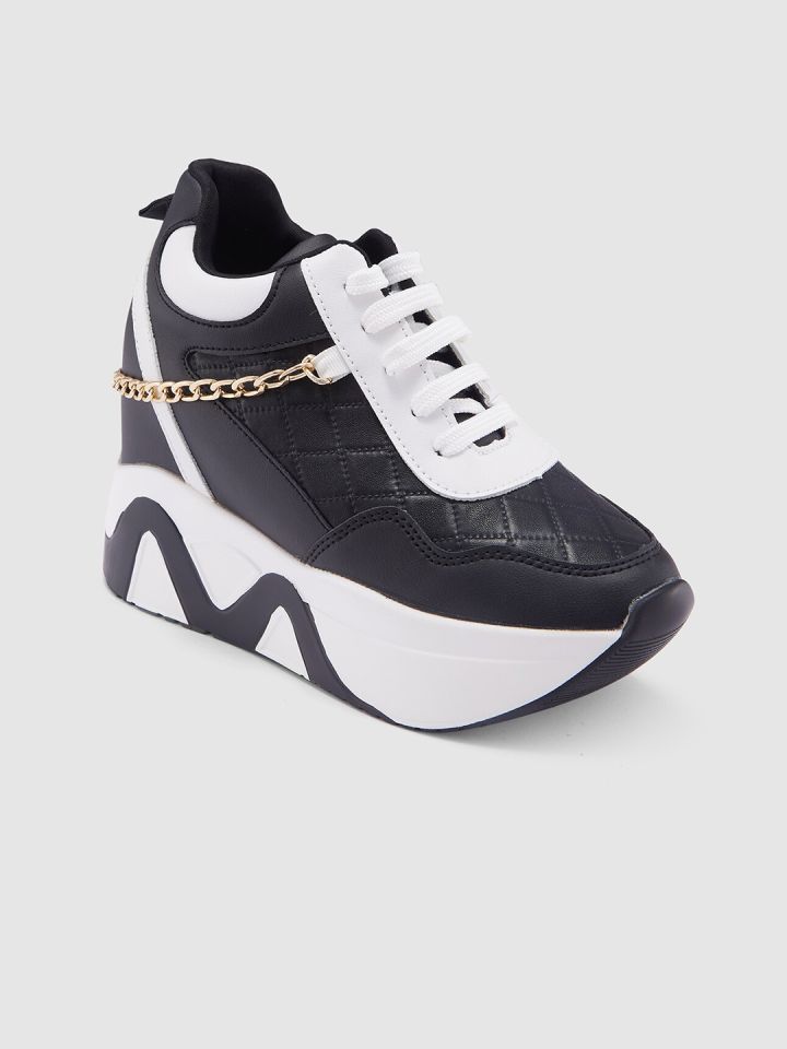 Nike black and white platform sneakers hotsell