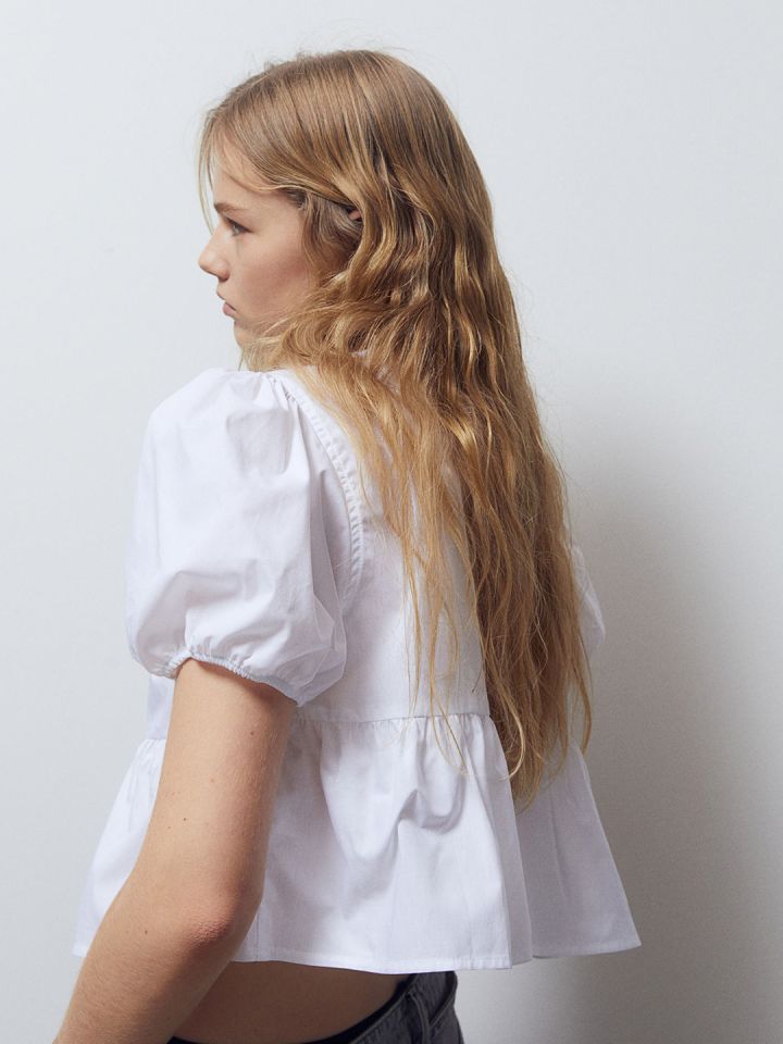 H and m puff sale sleeve top
