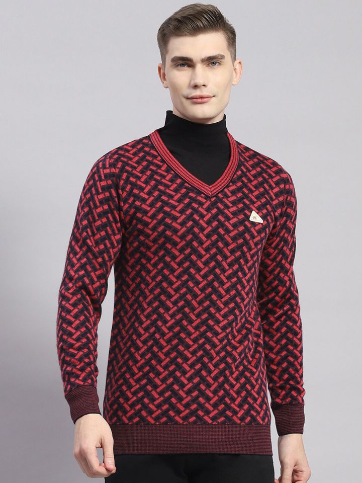 Buy Monte Carlo Self Design Woollen Pullover Sweater Sweaters