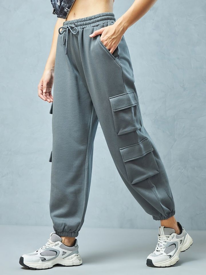 Buy Bewakoof Heavy Duty Women Relaxed Fit Mid Rise Cargo Joggers - Track  Pants for Women 26811328