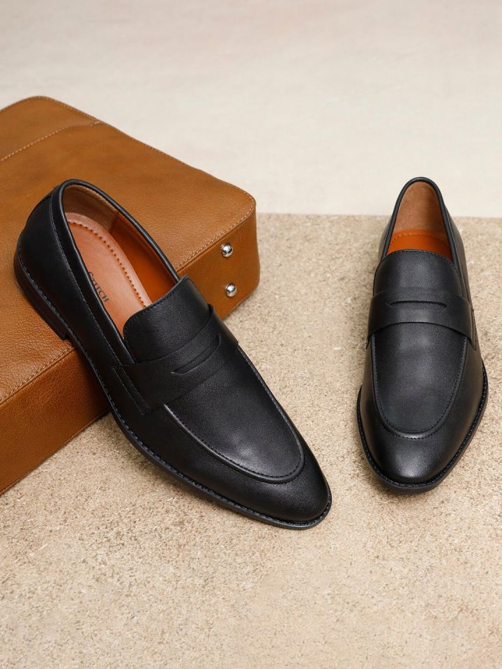 Buy LOUIS STITCH Men Round Toe Leather Formal Slip On Shoes