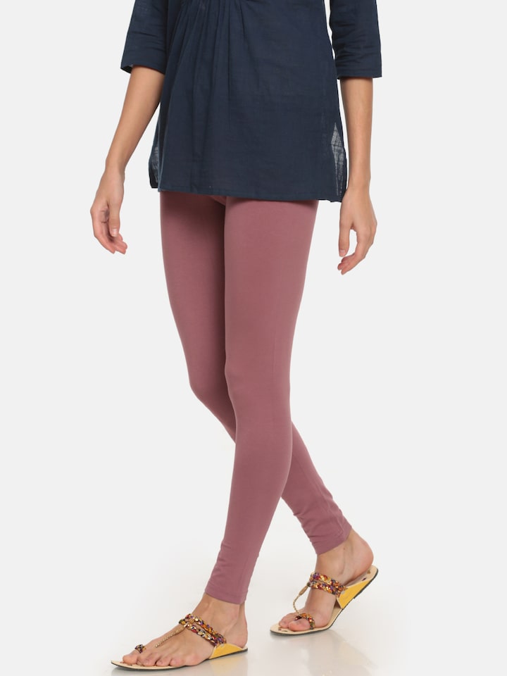 Buy Go Colors Women Mauve Ankle Length Solid Leggings - Leggings for Women  2701741