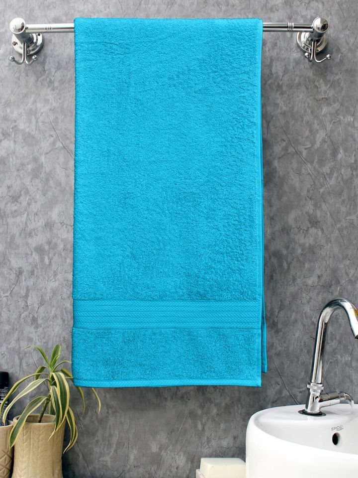 Buy BOMBAY DYEING Blue 450 GSM Cotton Bath Towels Bath Towels