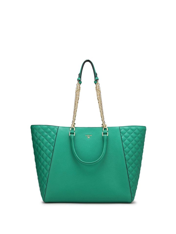 Da Milano Leather Structured Shoulder Bag With Quilted