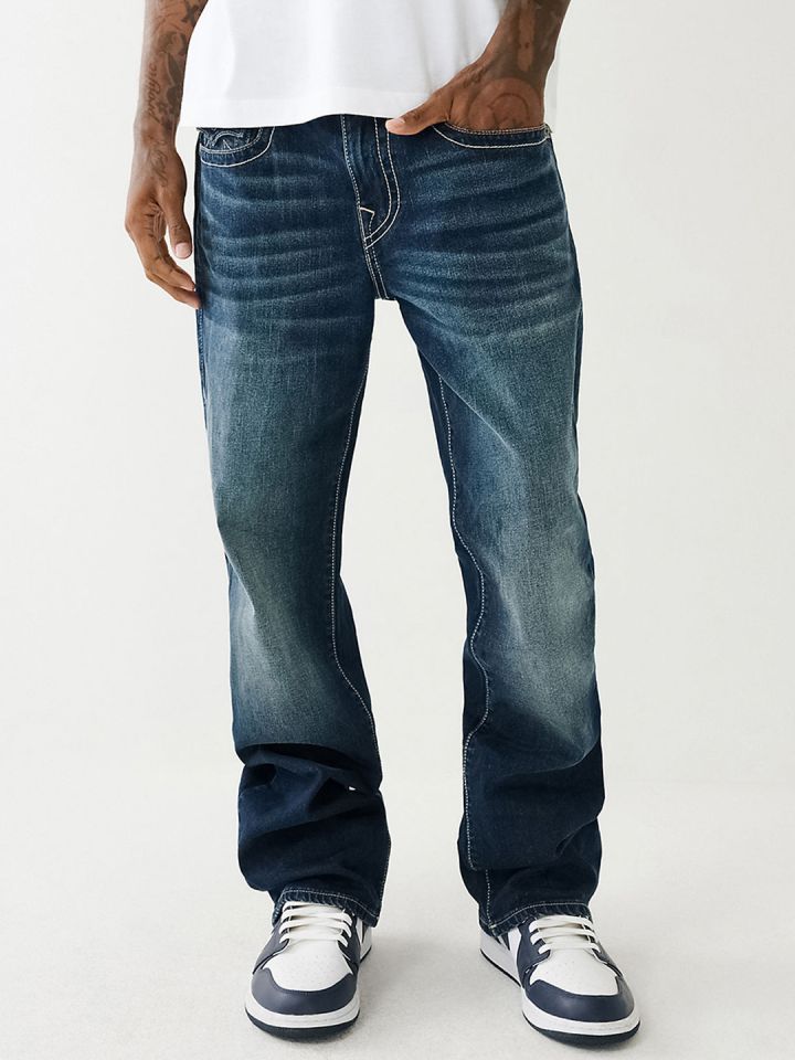 True Religion Men's Billy Dark Rinse Bootcut Super T Jeans