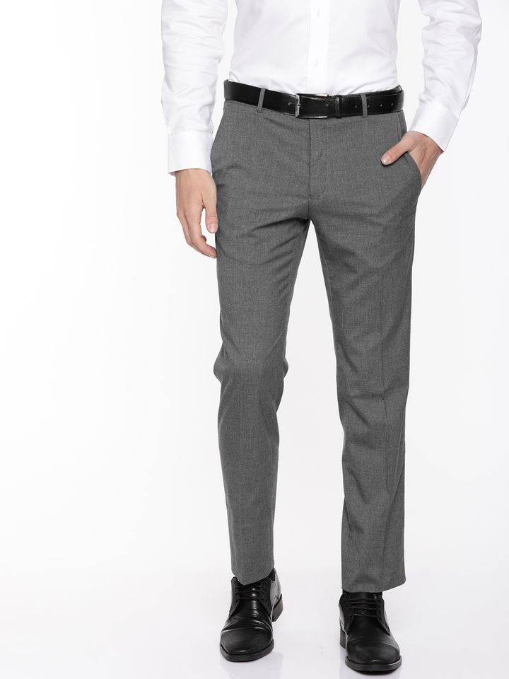 Buy Van Heusen Men Charcoal Grey Ultra 