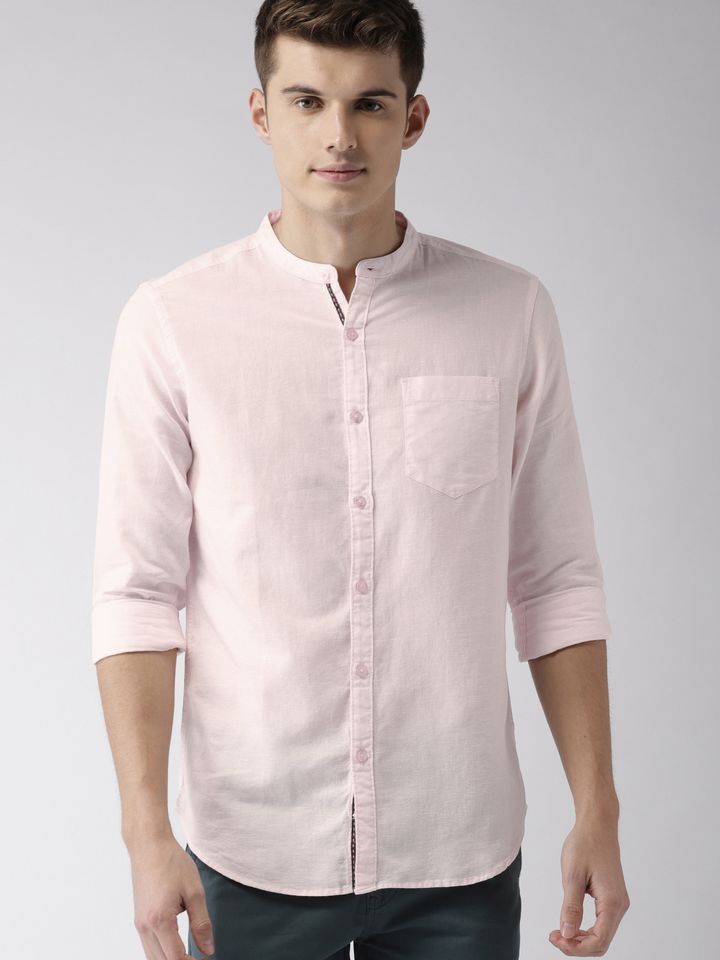 Buy HIGHLANDER Men Pink Slim Fit Solid 