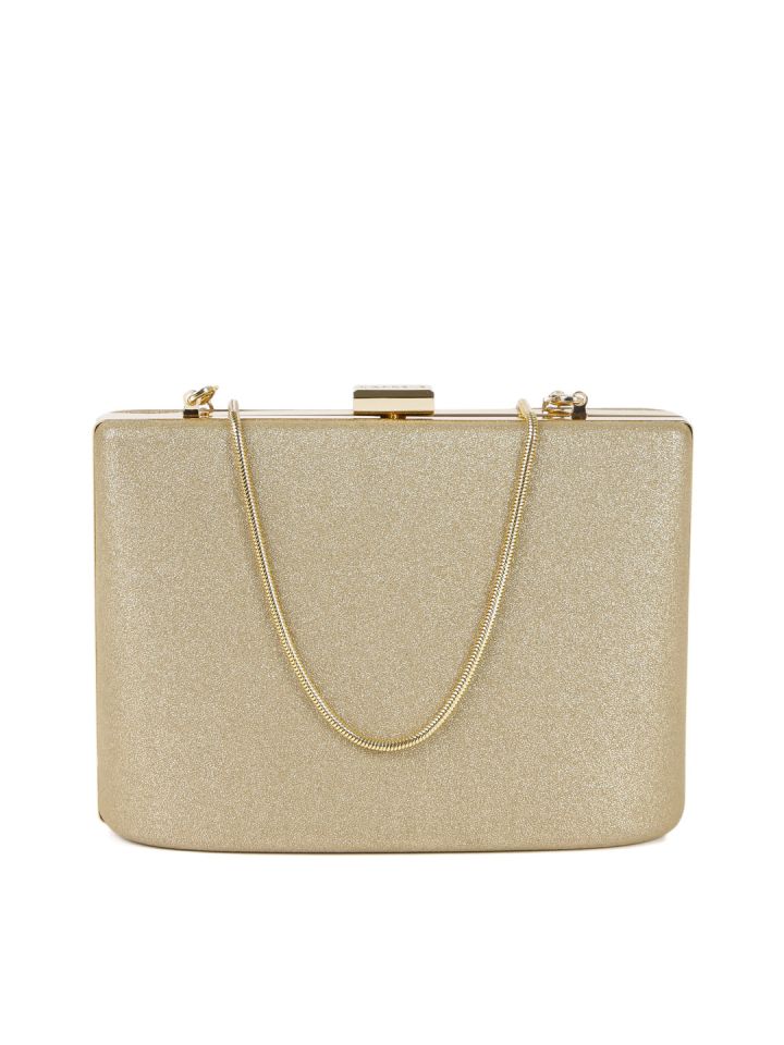 Buy Caprese Women Gold Toned Solid Clutch Clutches for Women