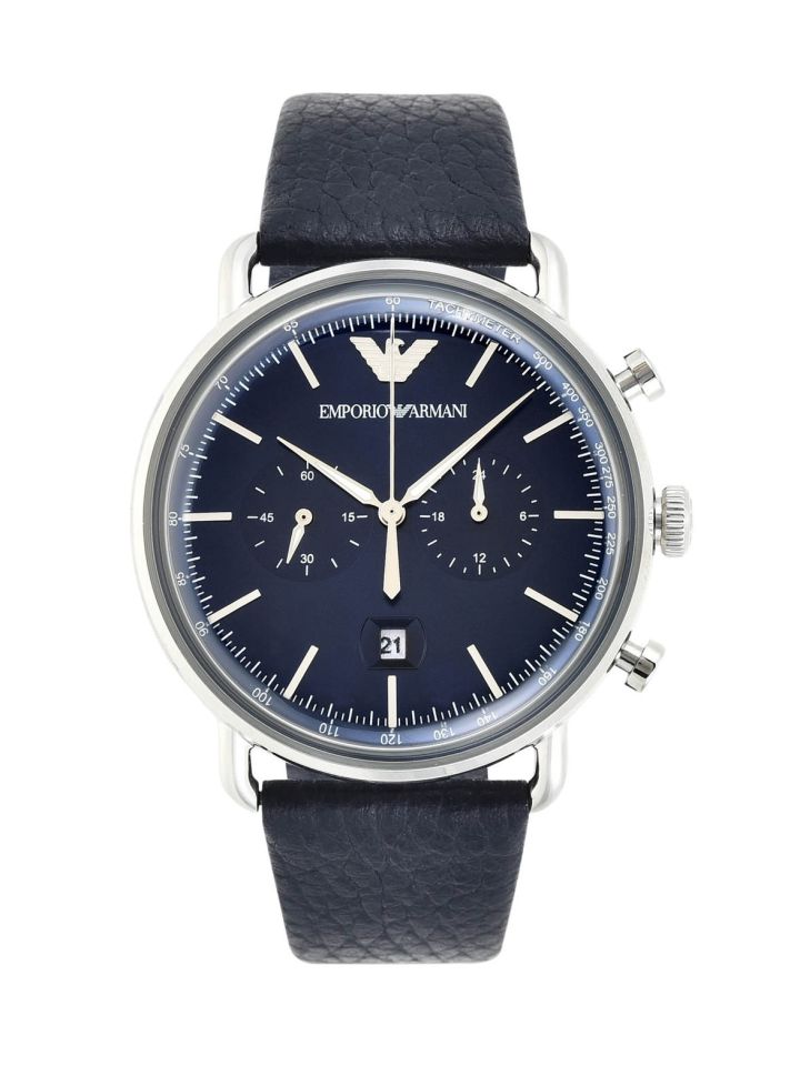 emporio armani aviator blue watch